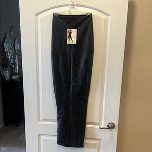 naked wardrobe Black Faux Leather Pencil Skirt